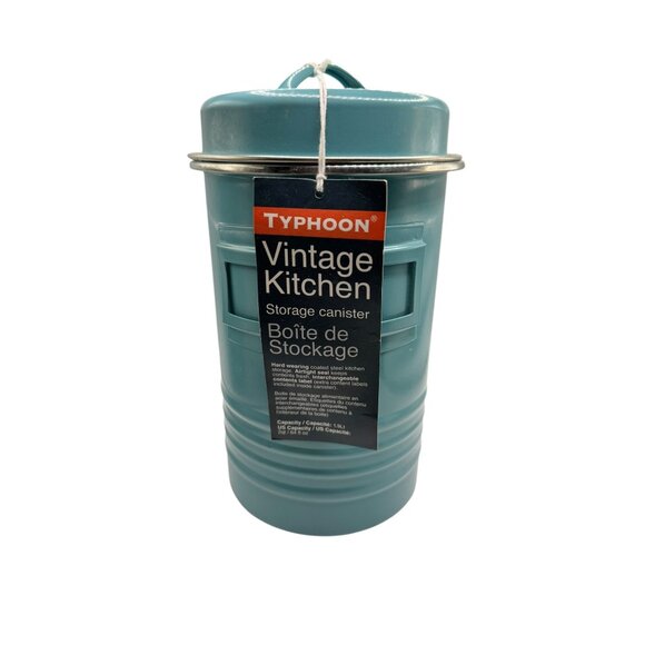 Typhoon Vintage Kitchen Storage Canister 1.6L With Lid Blue Kitchen Pantry - Picture 8 of 8